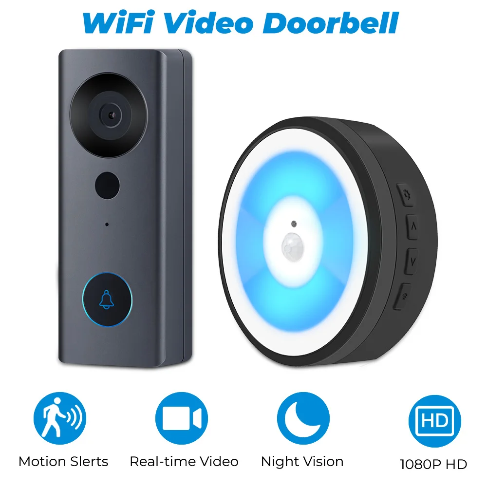 Tuya 1080P HD WiFi IP55 Doorbell with Camera Outdoor Two-way Intercom PIR Motion Sensor LED Night