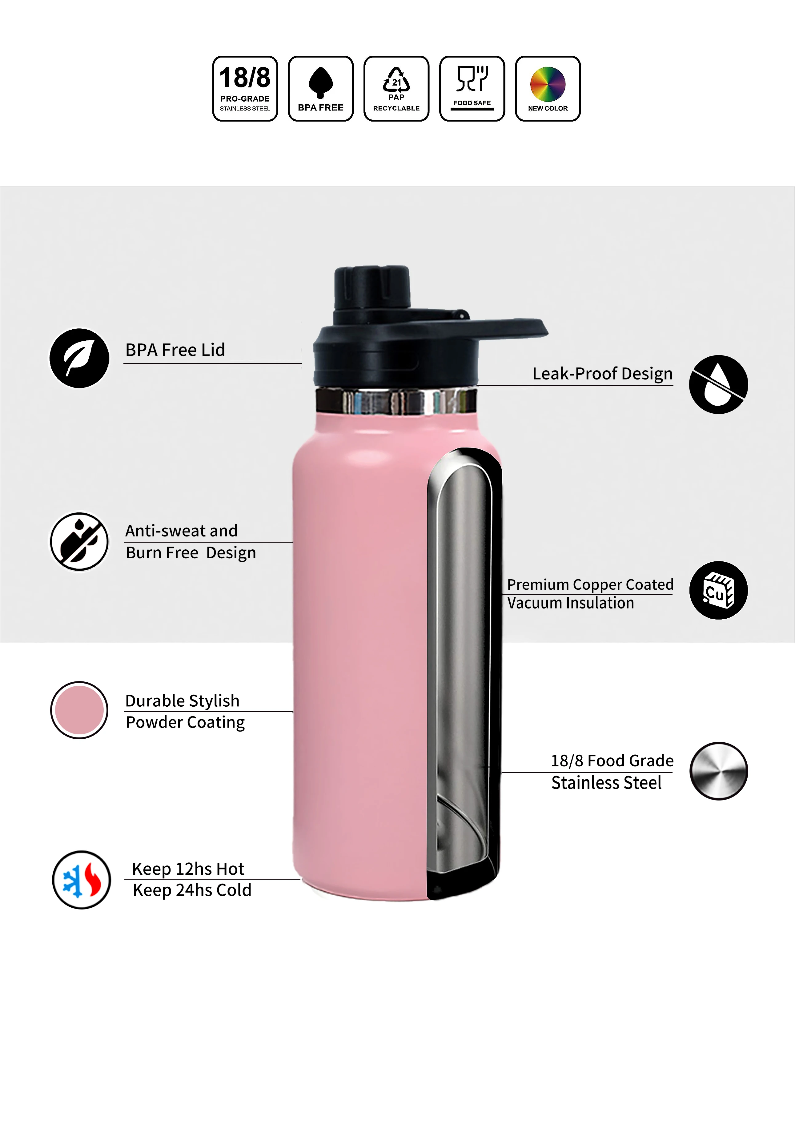 All Colour bicycle water bottles vacuum flask thermos stainless steel drinking water bottle wholesale  flask bottle