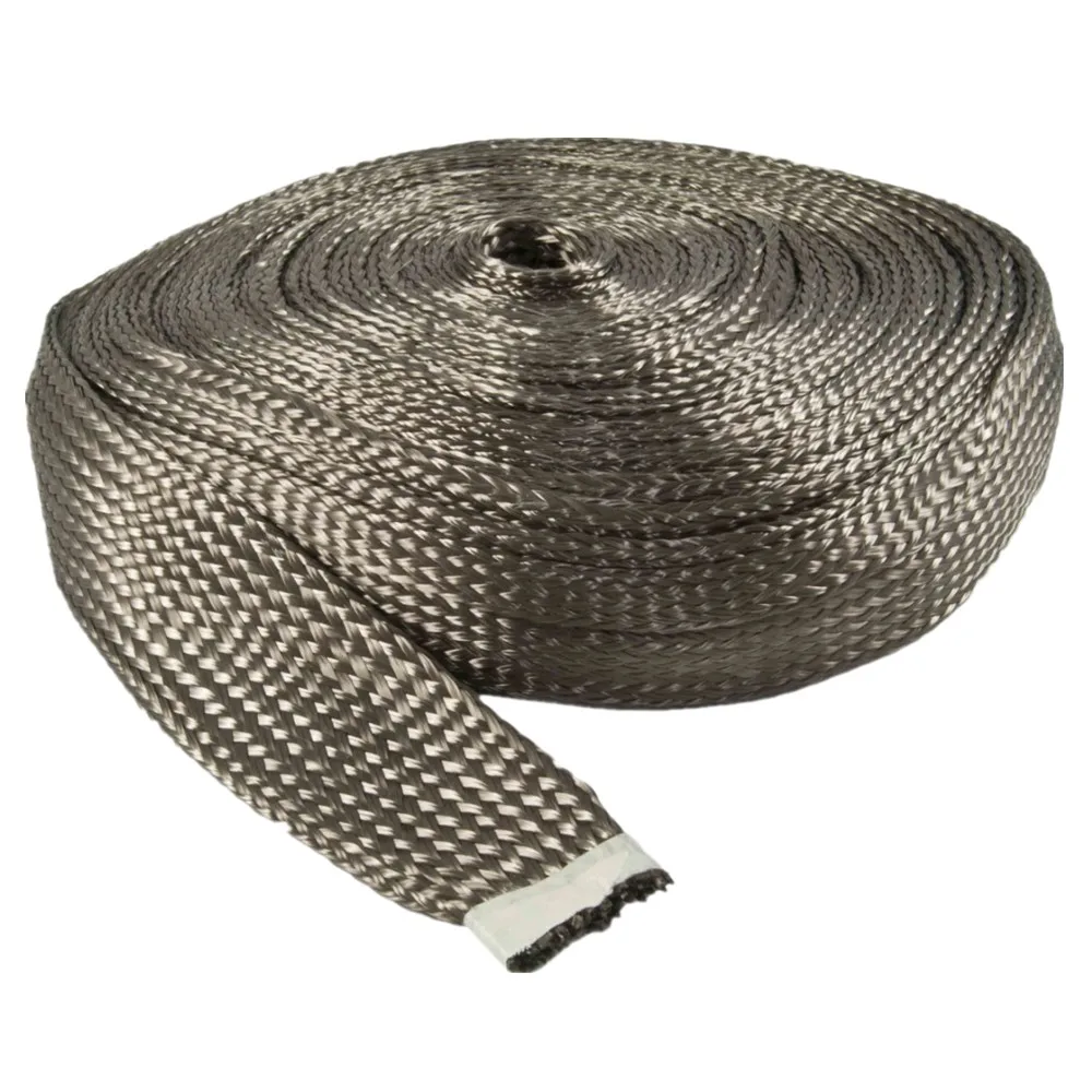 LAVA rock fiber basalt insulation Heat Resistance Braided Titanium Sleeve