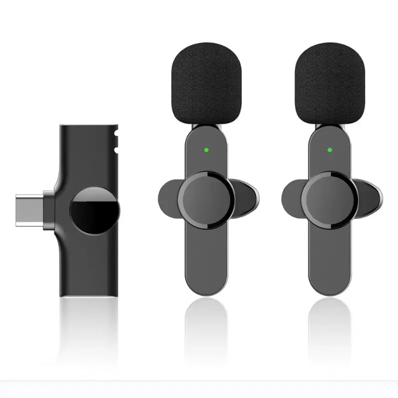 Wireless Lavalier Microphone Lapel Clip on Microphone Mic For Mobile Phone Vlog Live Stream Audio Live Vloggers Video Recording