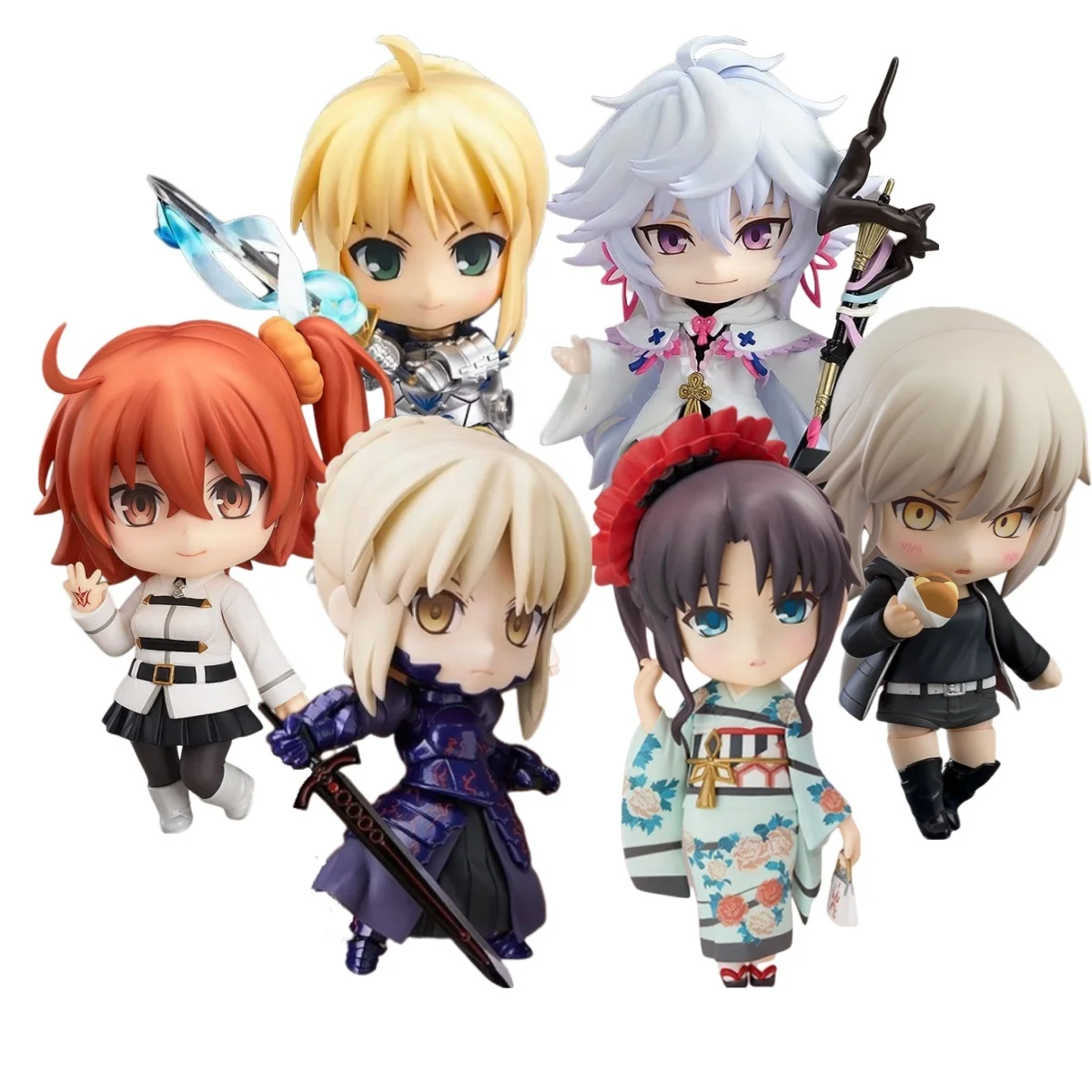 6 Style  Fate Stay Night Q Version Figurine Saber Joan of Arc PVC Model Toys Anime Action Figure For Kids Gift Birthday Present
