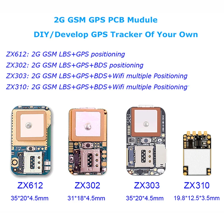  ESIM + ЖК-дисплей совместимый мини PCB GPS трекер ZX310 для разработки GPS-часов/браслета/устройства отслеживания домашних животных