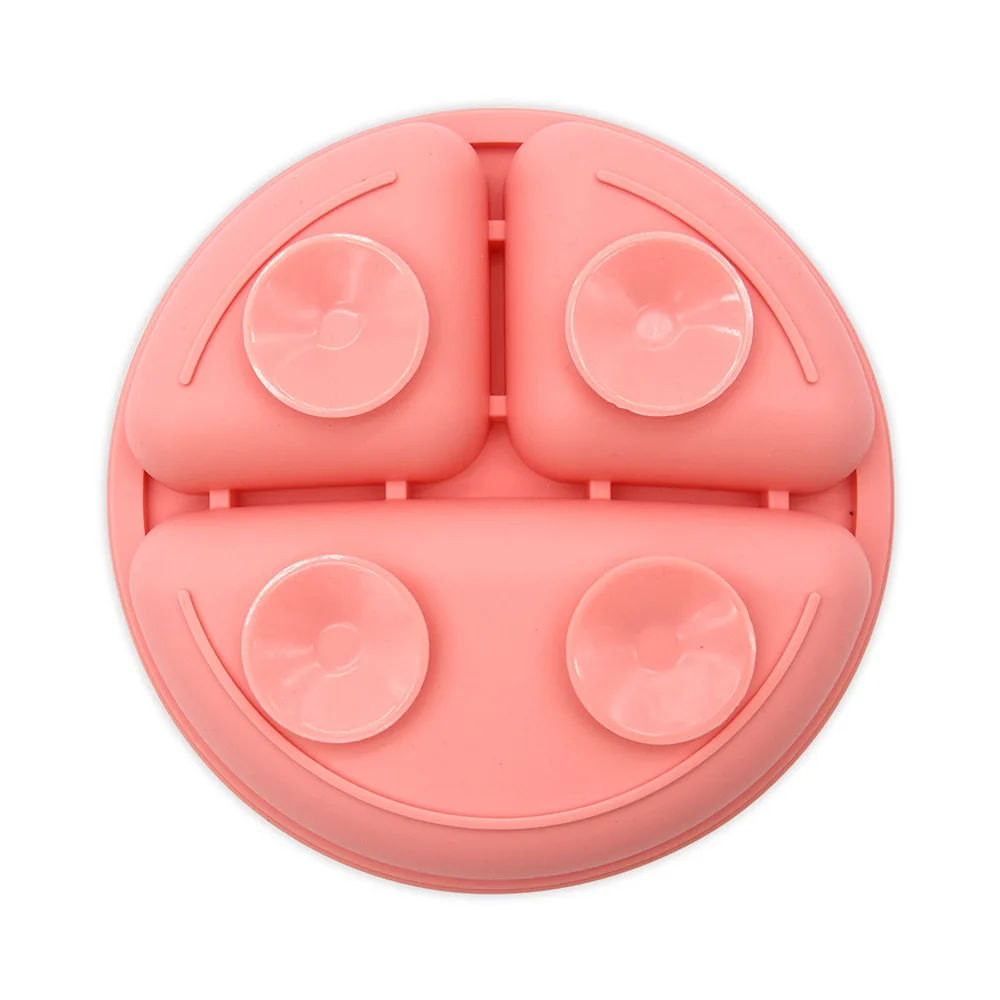 New Bpa Free Silicone Baby Plate With Strong Suction Cups Silicone Baby Suction Plate