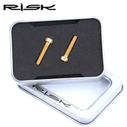 2pcs Risk MTB Bike Disc brake Caliper Bolts Titanium Alloy M6*23.5mm Bicycle Screws Hollow for SHIMANO DEORE XT and SRAM GUIDE