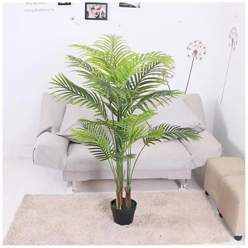 Artificial Fake Tree Plants Indoor Palm Leaves And Flowers Coconut Tall Flowers Outdoor Panels Grass Fence Artificial Plant Wall