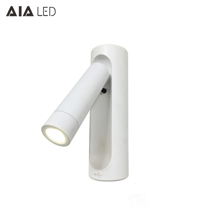 USB adjustable bed head wall light bedside bedroom led reading wall lamp hotel villa bedhead reading light by CNC