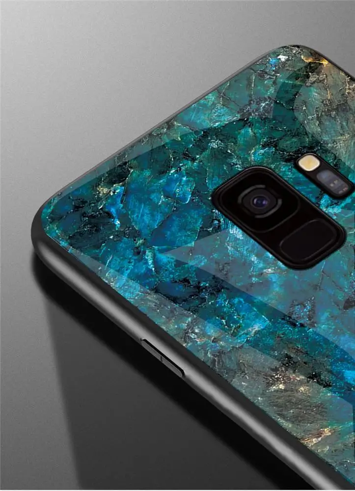 Tempered Glass Phone Case For Samsung Galaxy S8 S9 S10 Plus A20 A40 A70 A50 M10 M20 A20E J8 2018 Marble Cover Silicone TPU Case
