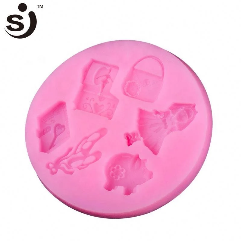 China factory cheap little doll toy design silicon fondant moulds for fondant