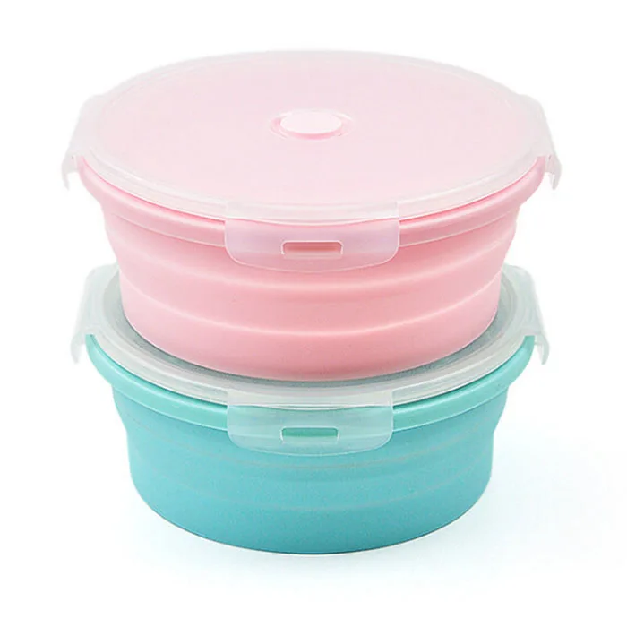 BPA FREE 4PCS Different Sizes Stackable Reusable Silicone Food Container Set
