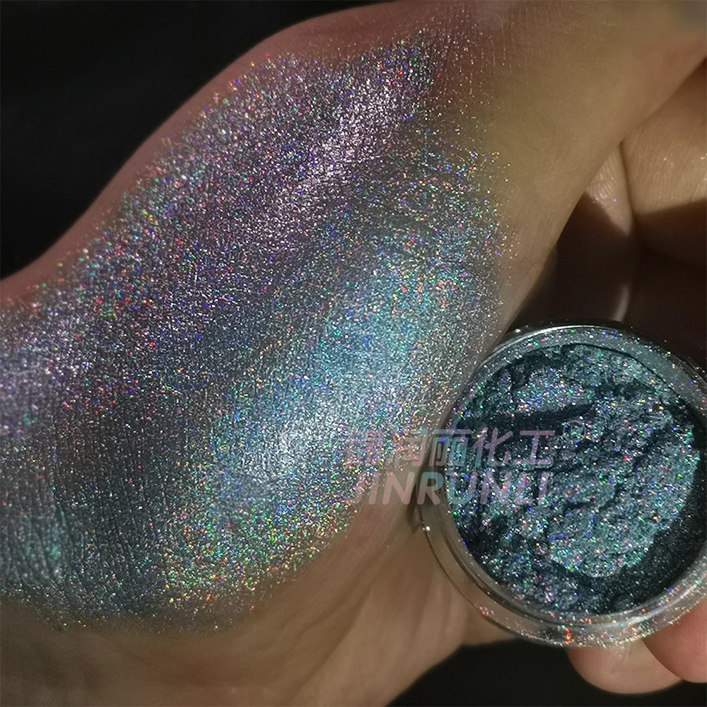 manufacturers cosmetic grade lip gloss linear wholesale price mermaid shiny rainbow effect silver holographic pigment