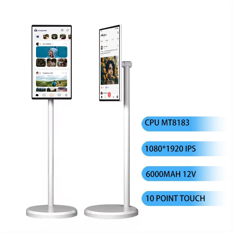 Portable Tv Learning Machine Mobile Battery Touch Screen Android 21.5Inch Smart Tv With Bracket