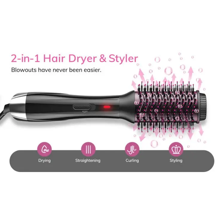 2 in 1 negative ions styler professional ionic hair dryer comb head and hot air brush