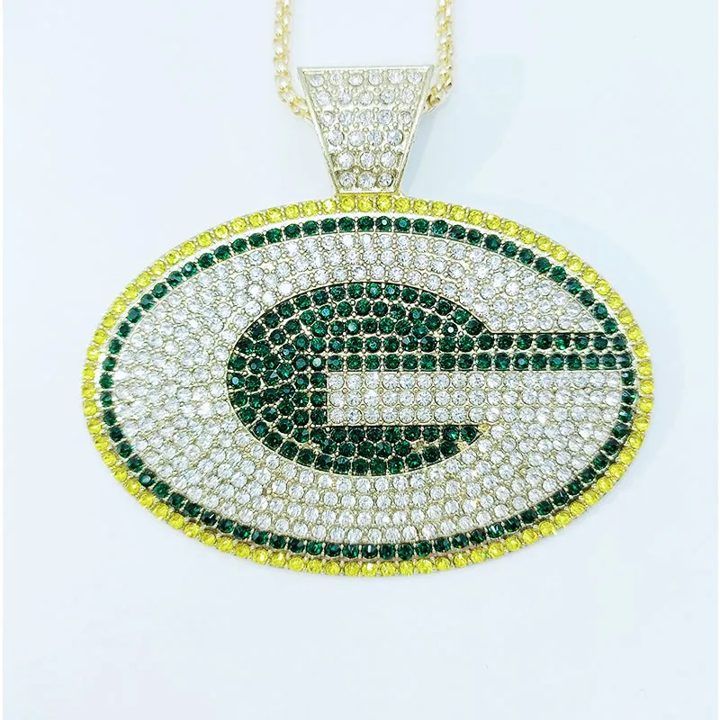 Curb Cuban Mens Necklace Chain Gold Black Silver Color Green Bay Packers glad Necklaces for Men Fashion Jewelry