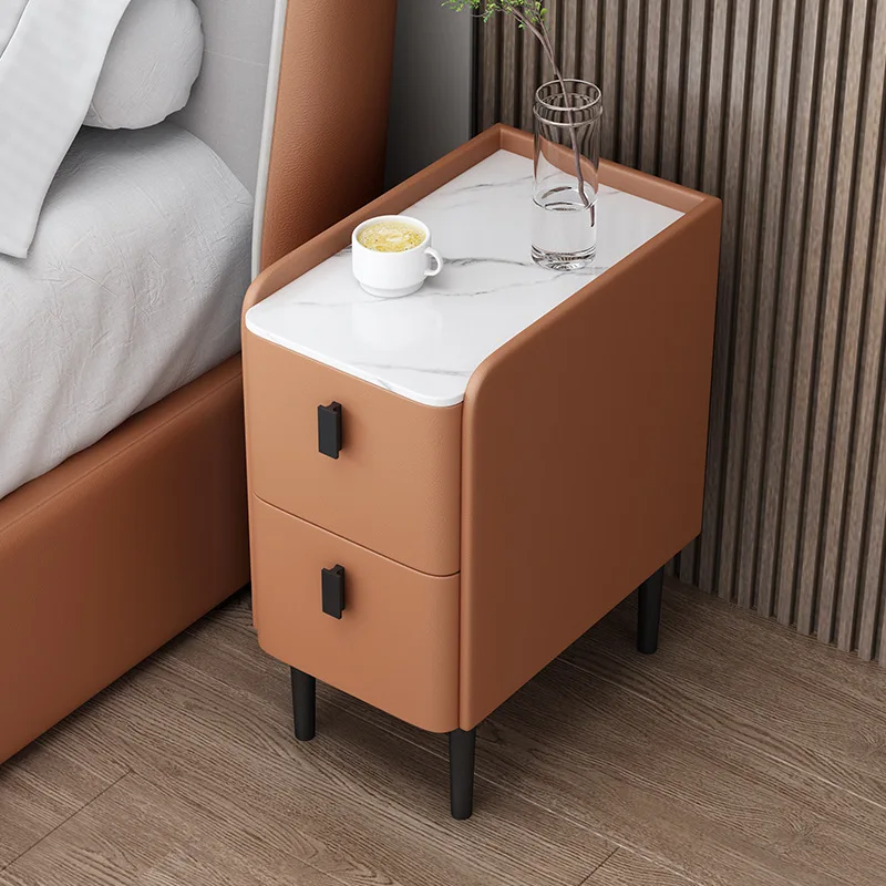 Simple solid wood smart bedside table network red bedroom mini locker narrow side storage cabinet