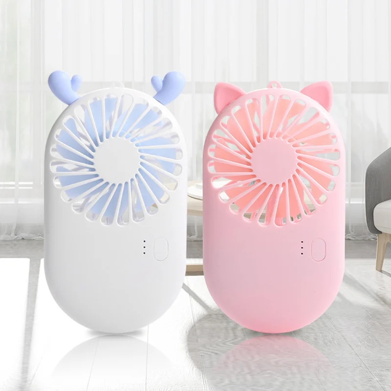 2023 portable cute cartoon rechargeable handheld air cooling USB mini hand fan