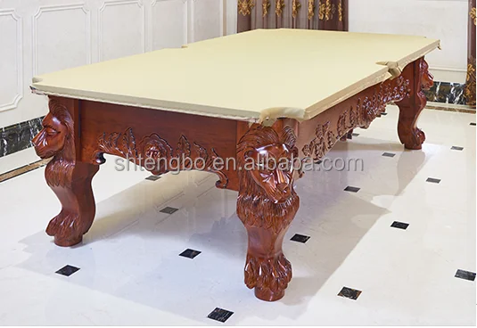 The lion King Solid Wood Carved Slate Pool Table American Stylish Billiard Pool Table