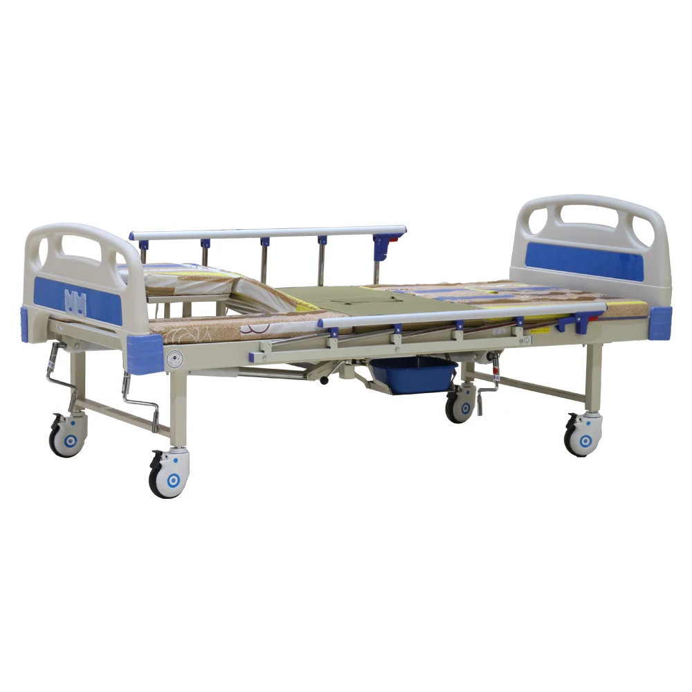 hospital furniture folding guardrail  wholesale camas de patient adjustable hospital clinic bed with iv stand