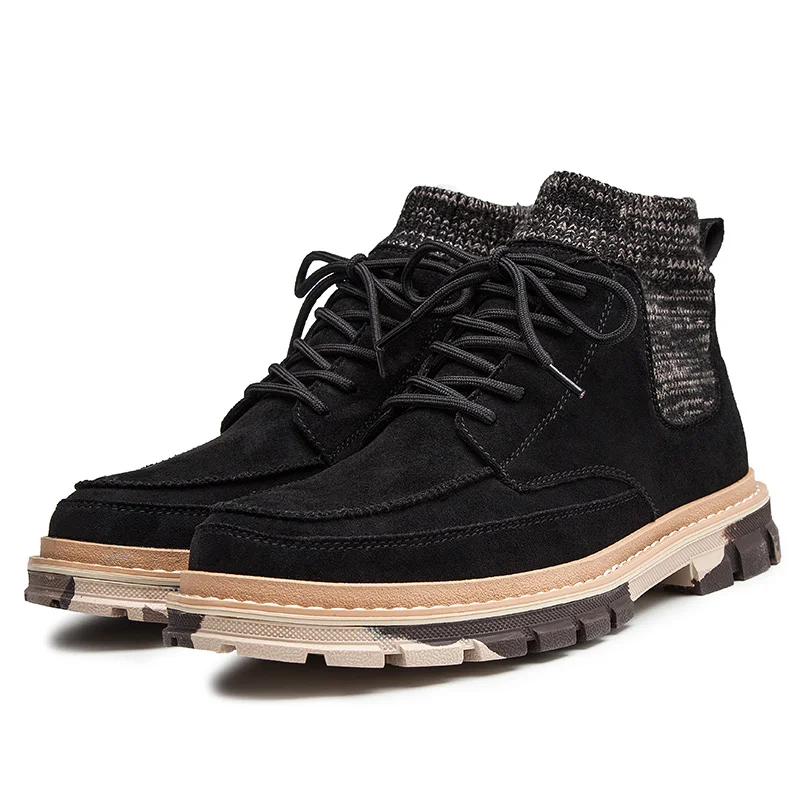 2020 зимние ботинки, мужские повседневные Высококачественные ботинки, коричневая хлопковая обувь, модные кроссовки