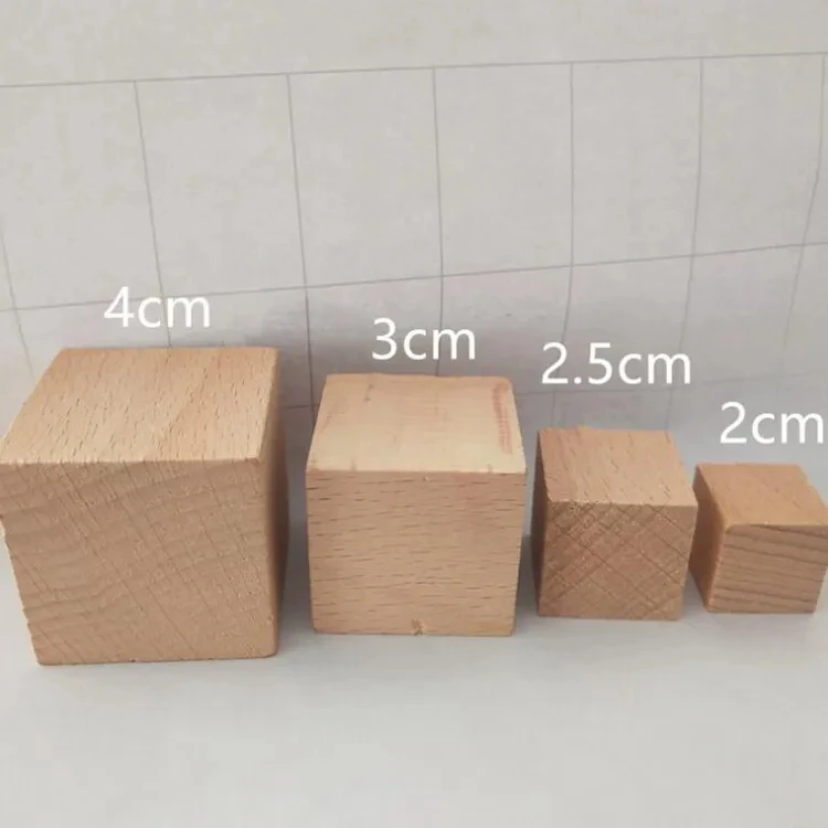 unfinished blank blocks arts and crafts custom logo blocks nature color wooden cube