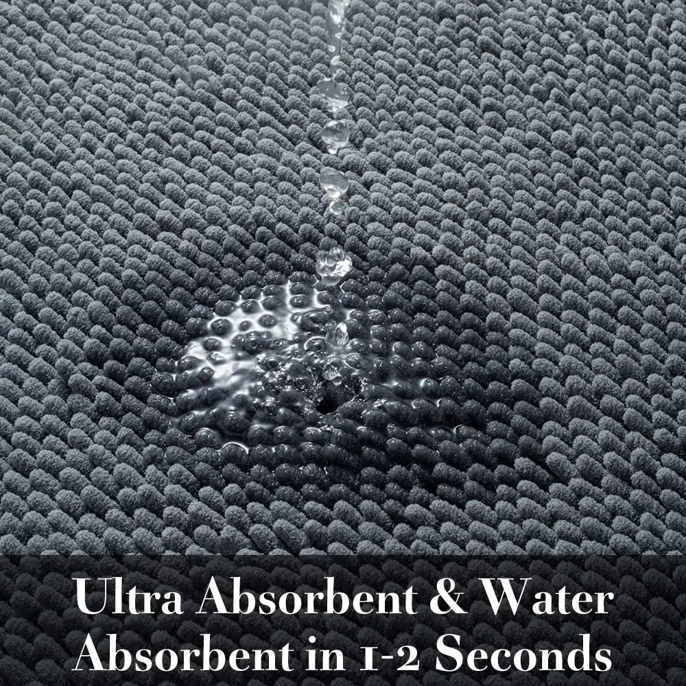 50*80cm Chenille bathroom Non-Slip Rubber Soft Water Absorbent Hotel Bathroom Shower Rug Bath Mat