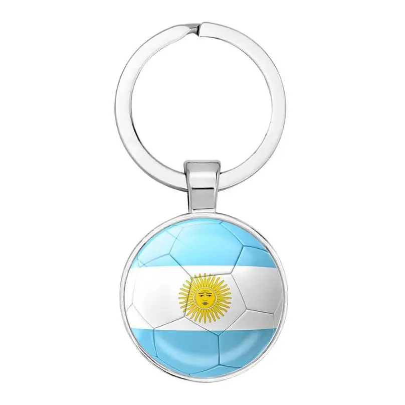 Country Flag Color Metal Soccer Angelina Football Keychain For World Cup key chain