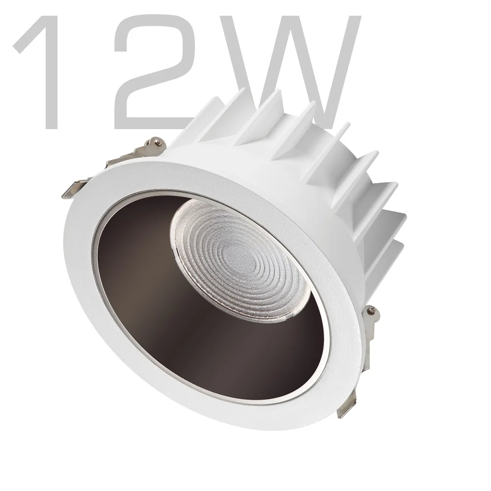 12W Recessed Light LED Light 220V Aurora Wall Washer Cylinder Decorative CCT Dimmable COB LED Downlight for Clubhouse Hall