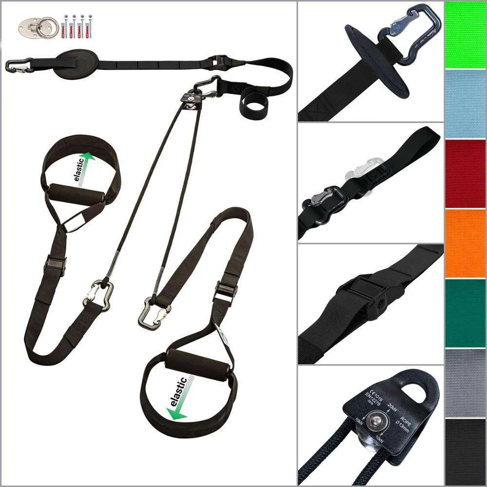 WellShow Sport Press Bodyweight Resistance Trainer Suspension Gym Fitness Home Kit Sling for All People