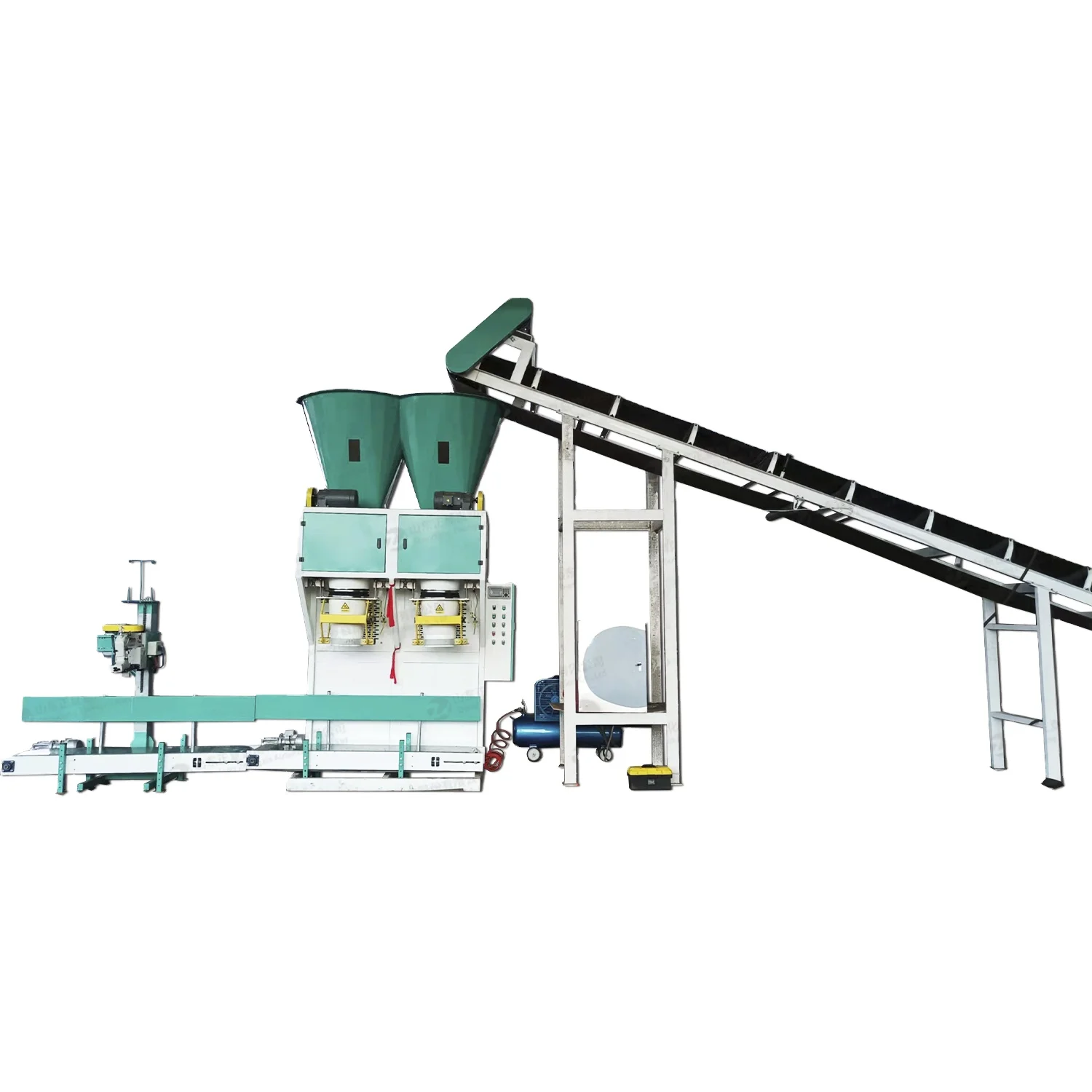Customized 25kg 50kg  fertil Coal Packing Silica Sand belt packaging Mortar Belt Packing Machine With Double Station