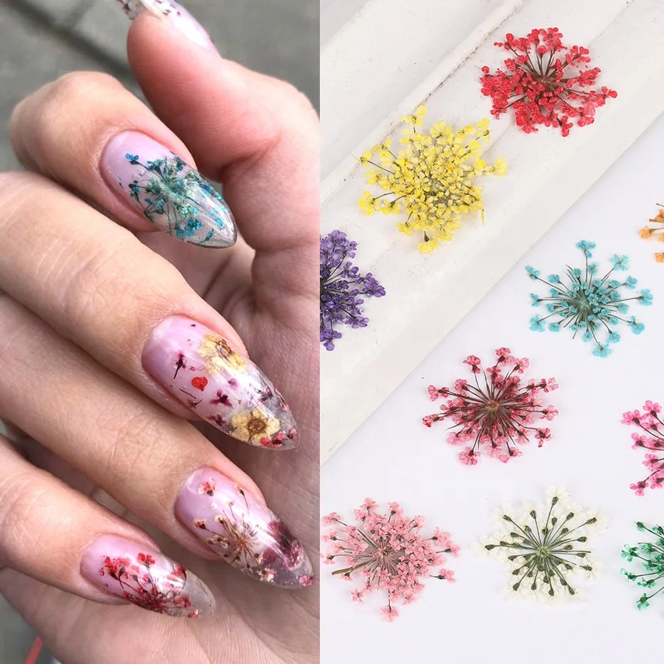 3D Real Dried Flowers Nail Art Decoration Lace Petal Design Natural Pressed Floral Charm Plant Jewelry Nail Decorations