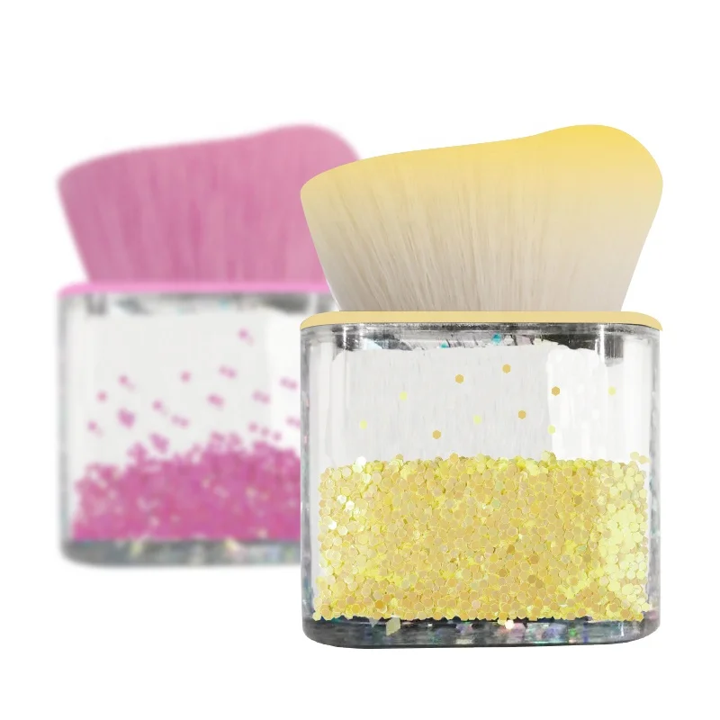 Clear plastic handle cosmetic single foundation brush crystal foundation makeup brush