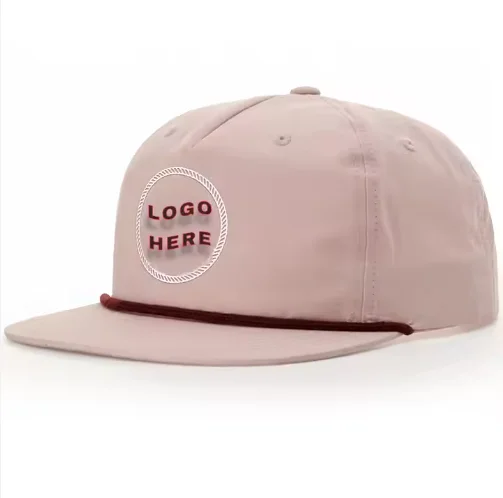 Unstructured Nylon 5 Panel Snapback Factory Low MOQ 256 Rope Umpqua Hat with Embossed Printing Common Mesh Fabric Made Vietnam