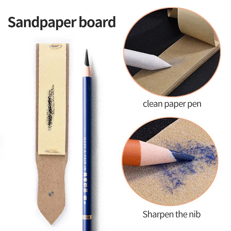 MIKAILAN Sketching Pencil Sandpaper Board Sketching Charcoal Pencil Sharpening Sandpaper Set For Artist Art Drawing Supplies