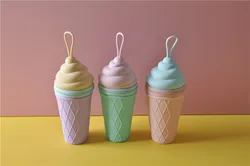 Custom durable fashion school pencil case creative novelty ice-cream shape pen pouch