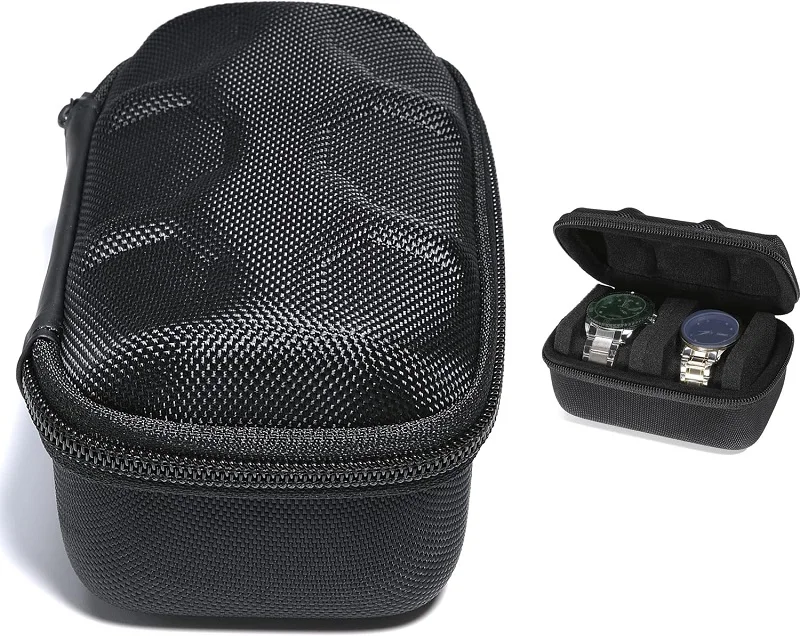 custom logo eva hard 1 2 3 4 5 slots portable travel smart watch roll storage case organizer box with foam pillow for men