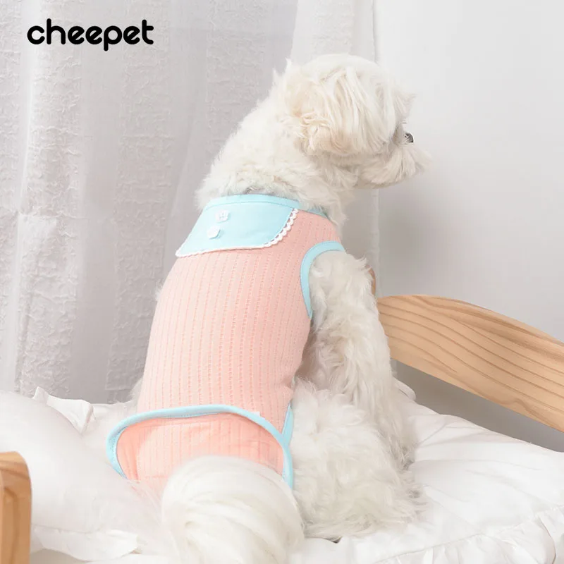 Abdominal Skin Anti Licking Pet Shirt Dog Clothes Summer Recovery Suit For Dogs Cats After Surgery