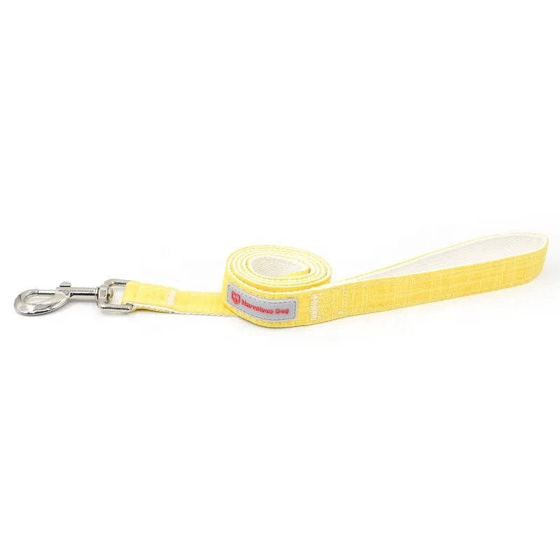 Eco-friendly Bamboo Fiber dog collar soft Cotton Padded pet leash harness set