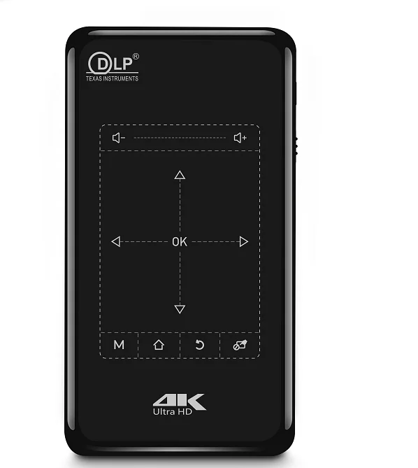 Mini Pocket Projector WVGA 854*480 Wifi 2.4G/5G BT 4.2 Built-in Battery Movie Home Business Projector