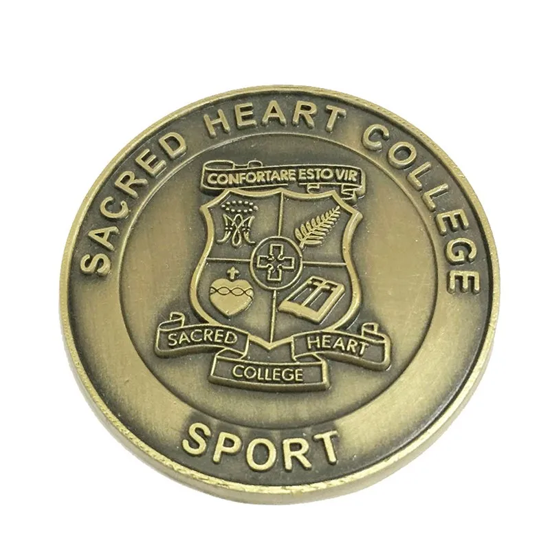 Custom Made Brass Challenge 3D Coin Antique Gold Enamel Coin