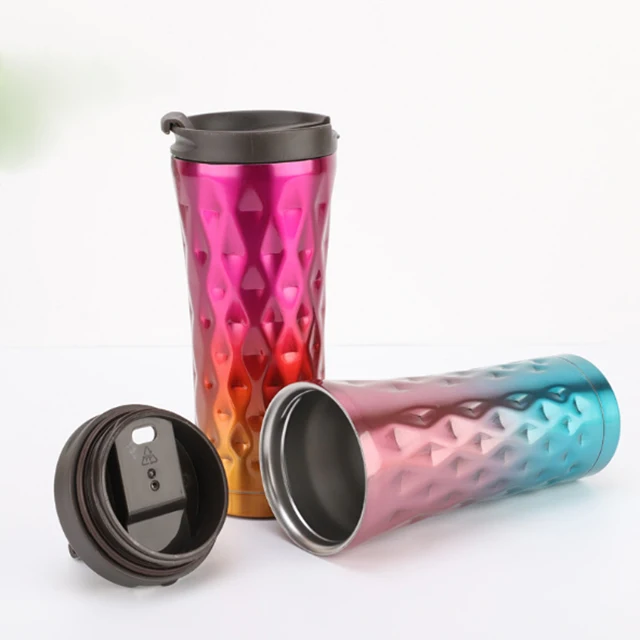 Manbo Brand BPA Free Thermal Coffee Cup 16 Ounce Vacuum Insulated Travel Mug Stainless Steel