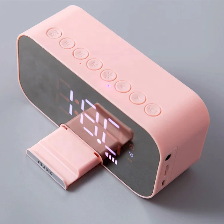 Portable BT Speaker Super Bass Wireless Stereo Speakers Support TF AUX Mirror Alarm Clock for Phone Computer  Gift Sound