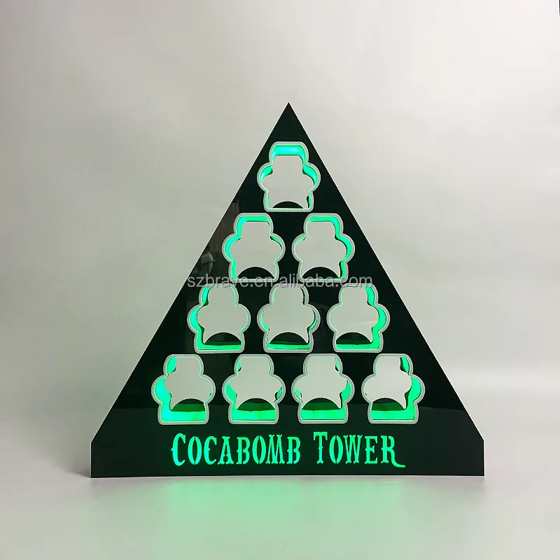Rechargeable Acrylic LED Shot Glasses Luminous Light Up VIP Shot Glass Tray LED Cocktail Stand Wine Glass Cup Holder for bar