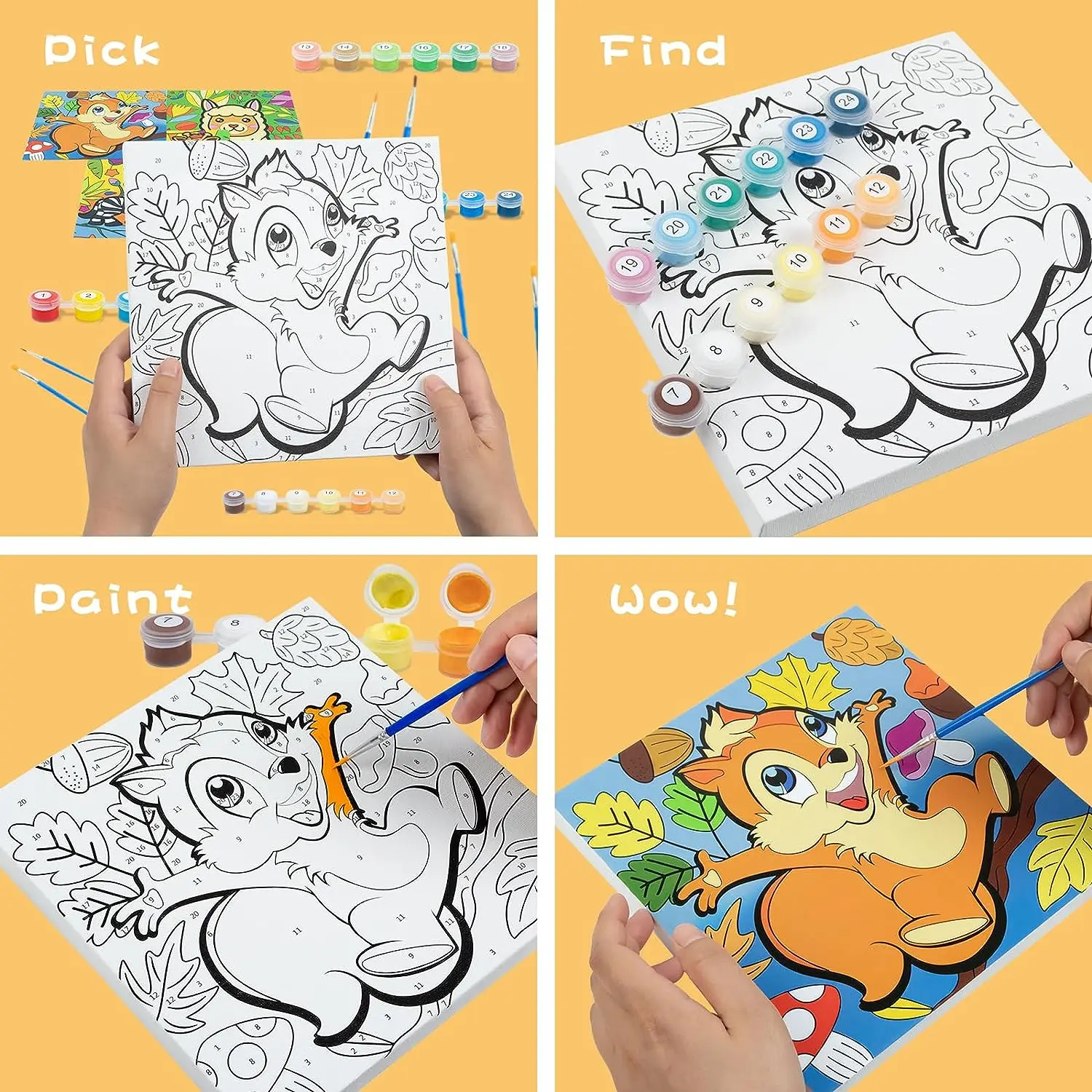 Beginner painting by numbers custom paint by numbers huacan painting by number with brushes&canvas