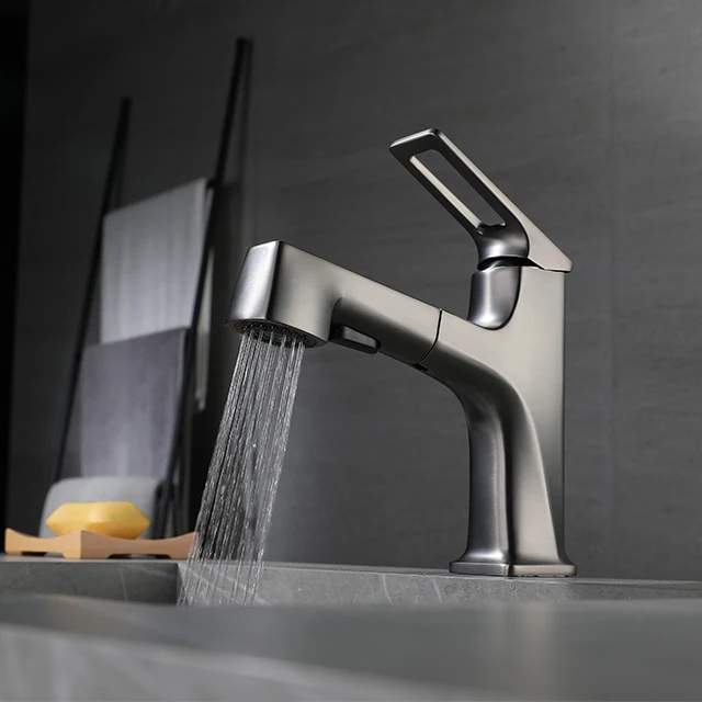 Grey Basin Faucets Bathroom Basin Water Wash Basin Zinc clad copper Faucet Water Tap