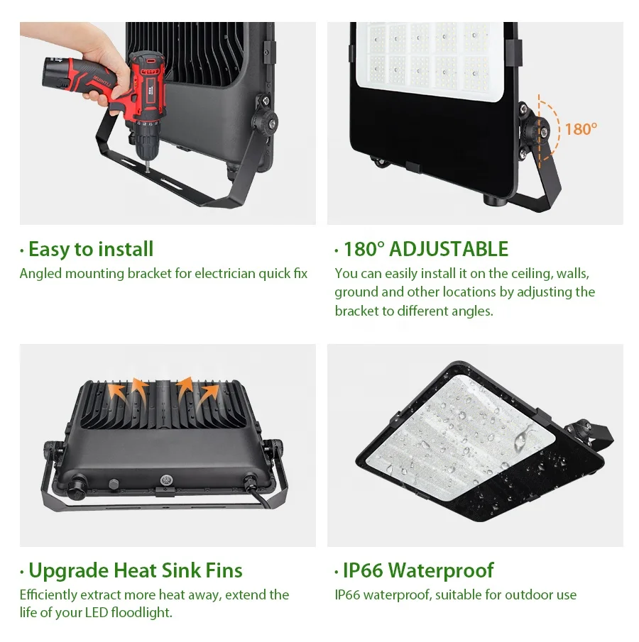 Garden Outdoor High Lumen 20 30 50 100 150 200 250 300 400 Watt Led Flood Light