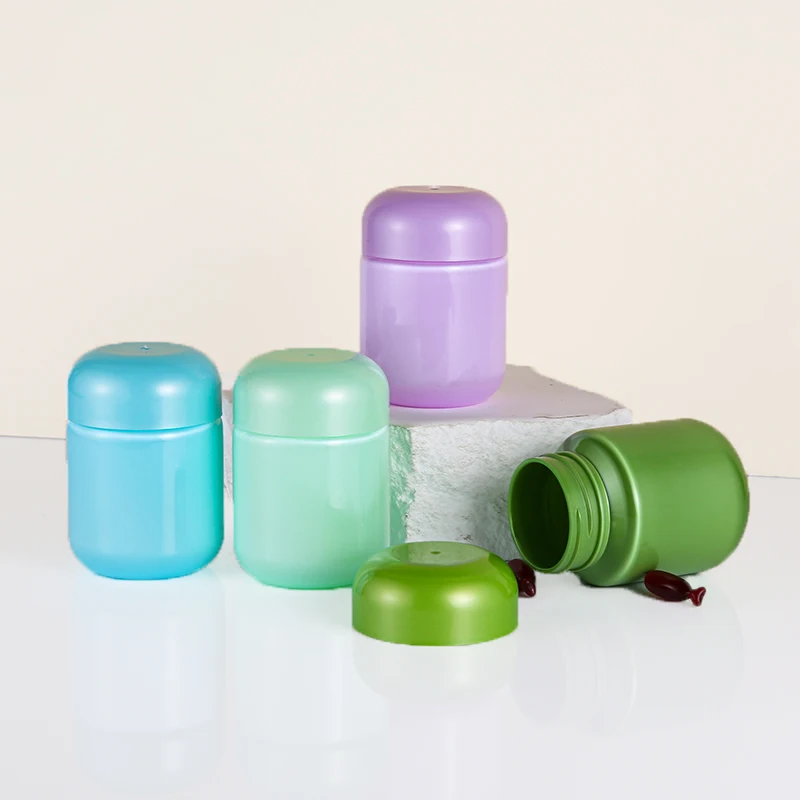 80 ml cc Light green care medicine smallmouth medicinal plastic bottle for health supplements