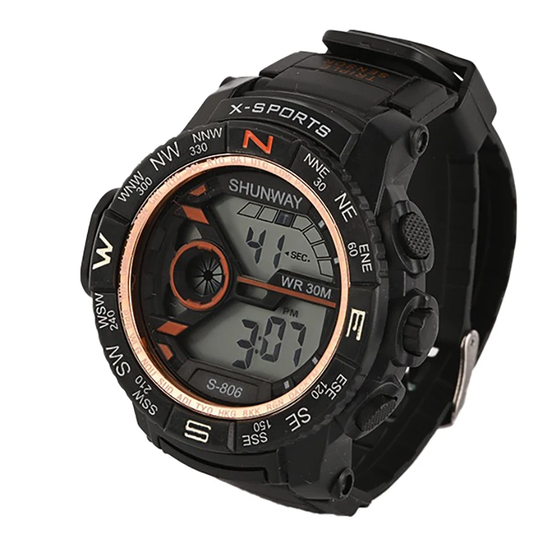 SHUNWAY S806 Innovation design fashion sports digital wrist watches for men luxury digital watches