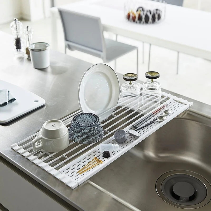 Стеллаж для сушки раковины кухонный Органайзер складной силиконовый из нержавеющей стали