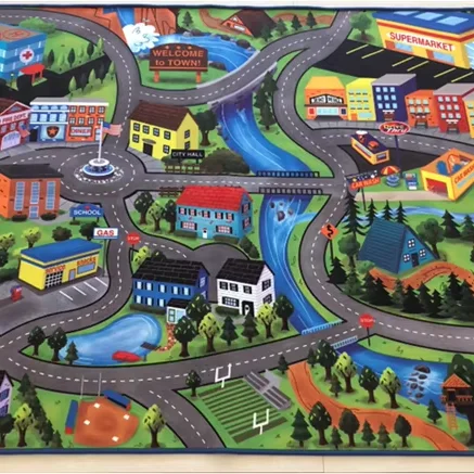Нескользящий нетканый дорожный Детский ковер высокой четкости с принтом моющийся и складной для удобного хранения
