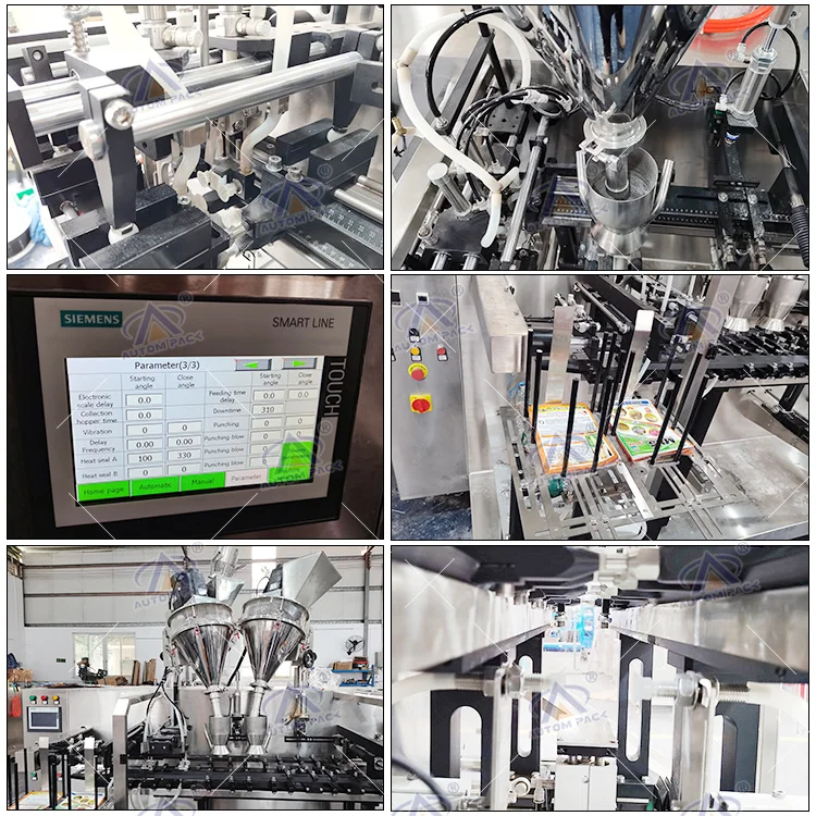 Masala Chilli Spice Flour Protein Milk Powder Coffee Powder Horizontal Premade Standing Ziplock Doypack Pouch Packing Machine