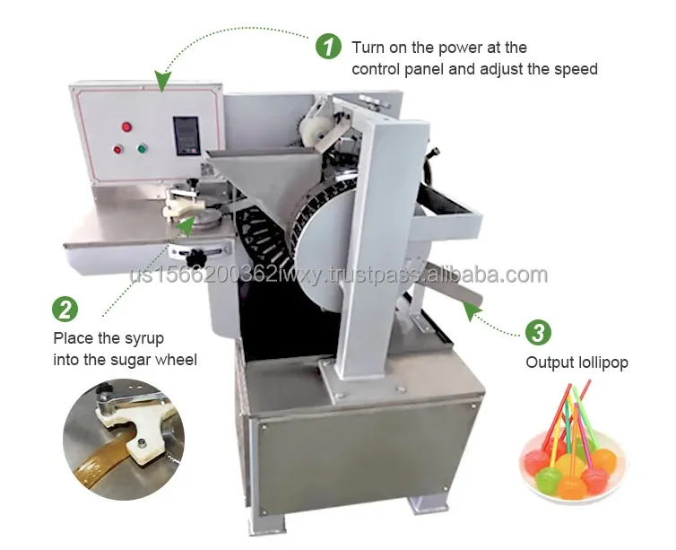 Chuachups Round Flat Ball Stick lollipop Lolly Die Form Production Line Hard Candy Lollipop equipment Make Machine